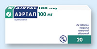Аэртал, таблетки п/о 100мг упаковка №20