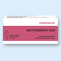 Метромикон-Нео, суппозитории вагин. 500мг 100мг упаковка №14