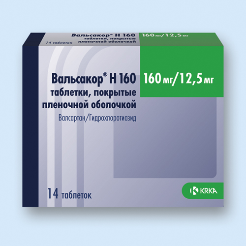 Вальсакор Н 160, таблетки п/о 160мг 12,5мг упаковка №56