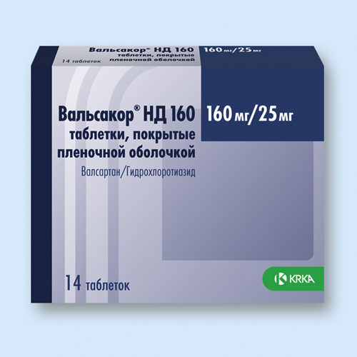 Вальсакор НД 160, таблетки п/о 160мг 25мг упаковка №56