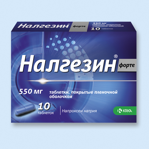 Налгезин форте, таблетки п/о 550мг упаковка №10