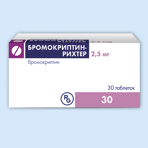 Бромокриптин-Рихтер, таблетки 2,5мг флакон №30